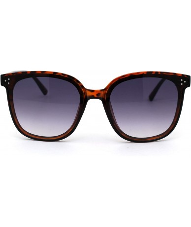 Oversized Womens Boyfriend Style Round Oversize Horn Rim Sunglasses - Tortoise Smoke - CA18ZCOLXOL $11.21