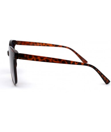 Oversized Womens Boyfriend Style Round Oversize Horn Rim Sunglasses - Tortoise Smoke - CA18ZCOLXOL $11.21