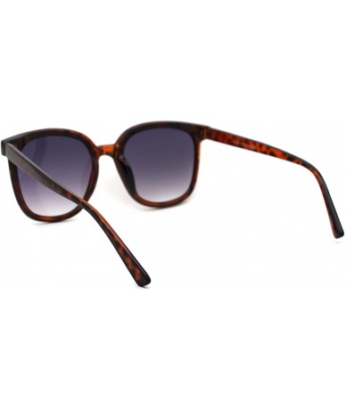 Oversized Womens Boyfriend Style Round Oversize Horn Rim Sunglasses - Tortoise Smoke - CA18ZCOLXOL $11.21