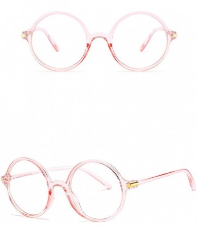 Square Unisex Eyeglasses Glasses College Blocking - Pink - CM196IEX796 $18.64