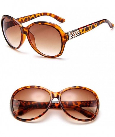 Aviator 2019 Classic Oversized Sunglasses Women Brand Designer Ladies Sun Purple - Leopard - CM18Y4SL2OX $7.20