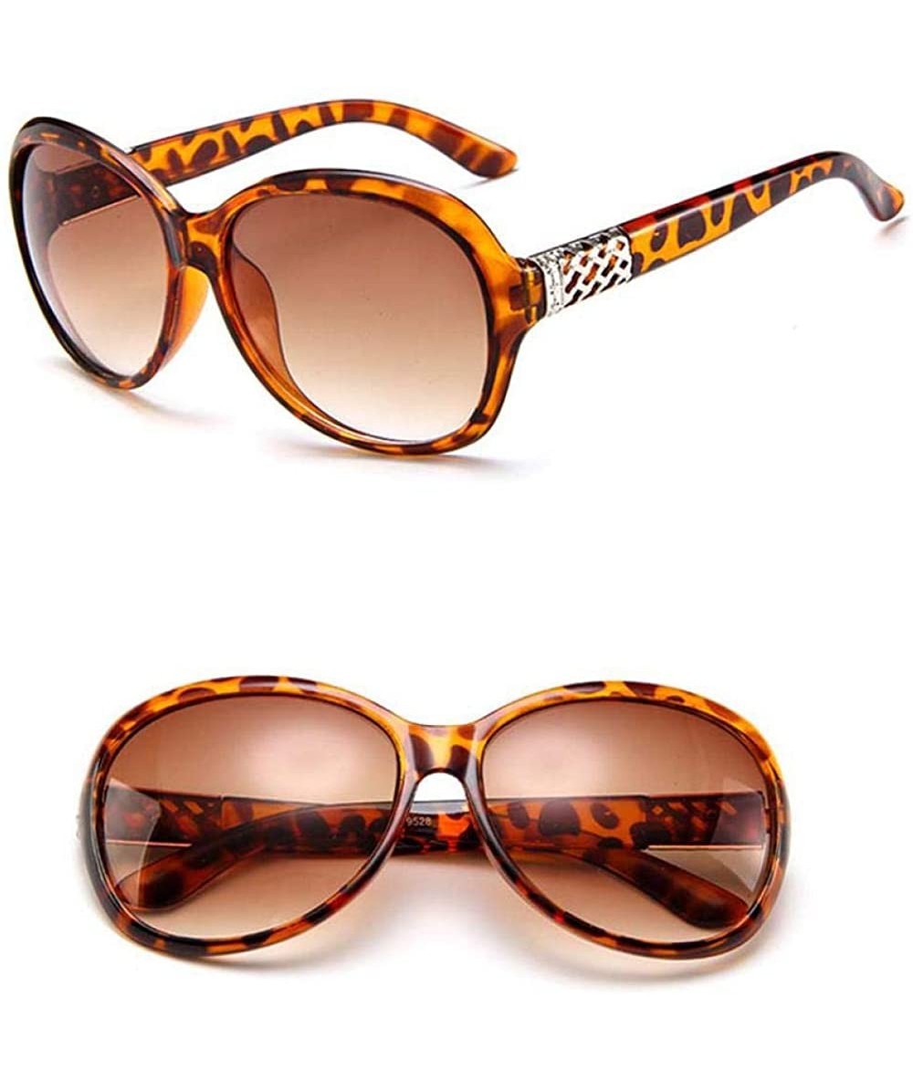 Aviator 2019 Classic Oversized Sunglasses Women Brand Designer Ladies Sun Purple - Leopard - CM18Y4SL2OX $7.20