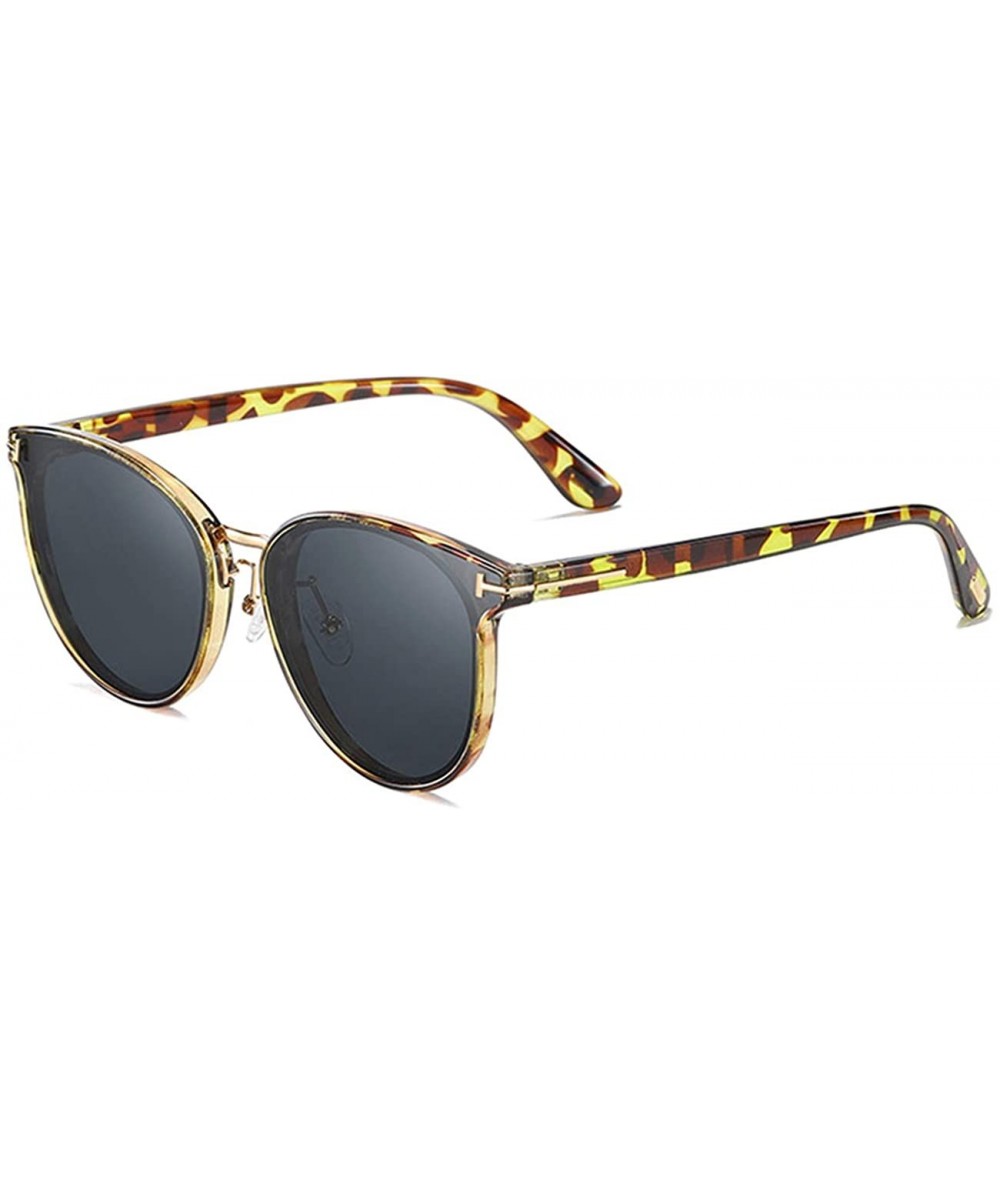 Oversized Polarized Oversized Sunglasses for Women-Round Classic Fashion UV400 Protection 8053 - Tortoise - CJ195NI7W2I $9.65