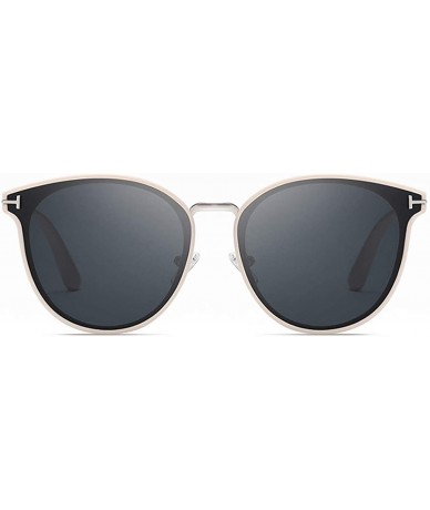 Oversized Polarized Oversized Sunglasses for Women-Round Classic Fashion UV400 Protection 8053 - Tortoise - CJ195NI7W2I $9.65