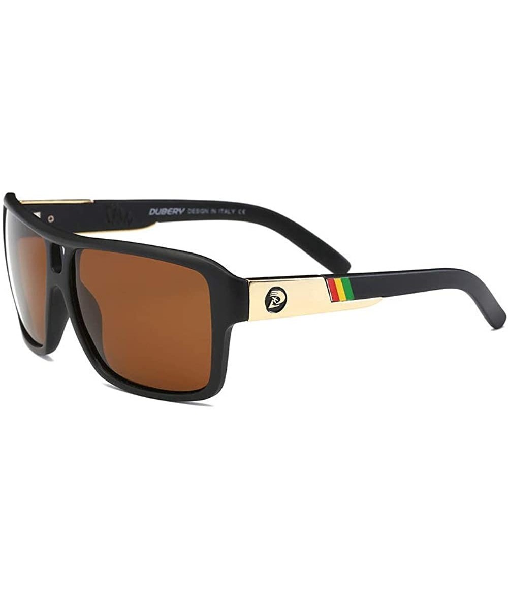 Sport Men's Sport Polarized Sunglasses Outdoor Driving Travel Summer Glasses D008 - Black/Tea - C218EI5W4SI $12.12
