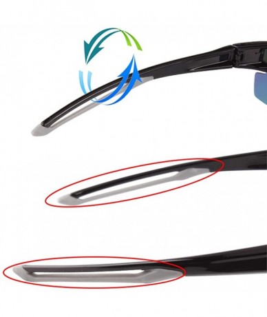 Sport Polarized Sunglasses Motorcycle Baseball - Black&blue Lens - C918R76UY8C $18.35