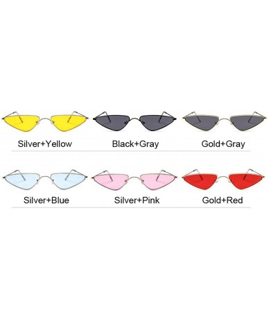 Oval 2020 Pink Women Cat Eye Sunglasses Cute Sexy Er Summer Retro Small Frame Black Red Cateye Sun Glasses - CZ198AI2H72 $18.64