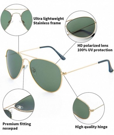 Round Classic Aviator Sunglasses for Women Men UV400 Lens Stainless Steel Frame Glasses Lightweight - C0184DLG8OR $11.86