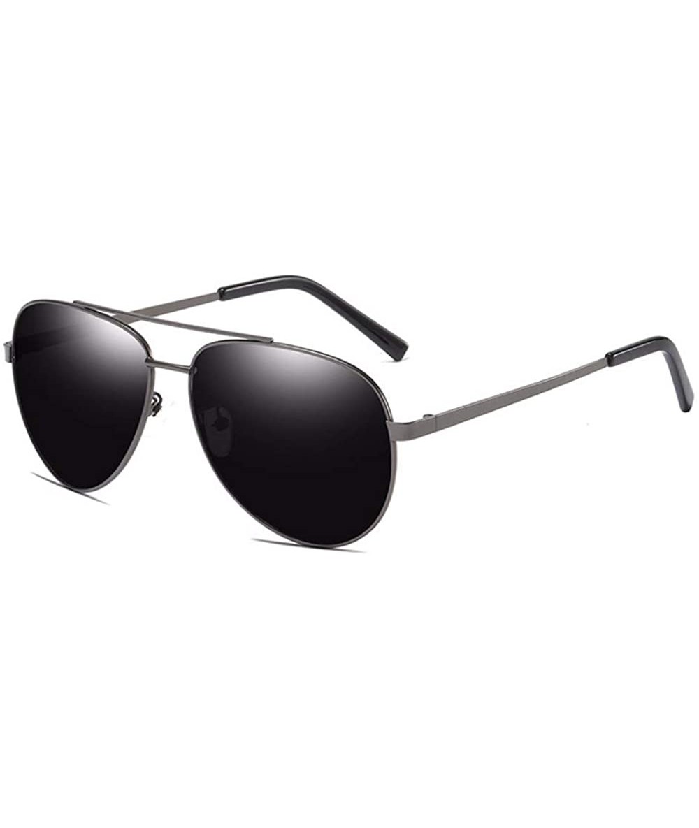 Aviator Men's Polarized Sunglasses Classic Brilliant Toad Lens Polarized Driving Sunglasses - B - CS18QR746UU $27.08