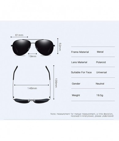 Aviator Men's Polarized Sunglasses Classic Brilliant Toad Lens Polarized Driving Sunglasses - B - CS18QR746UU $63.73