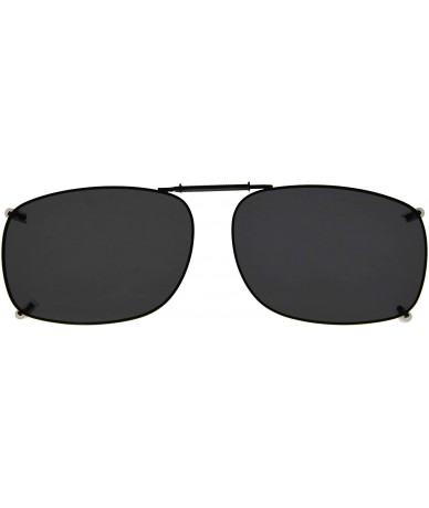 Rectangular Clip-On Sunglasses Men Women Rectangle Polarized Lenses Spring fit 54MMX40MM - Grey Lens - C518UC7RQRZ $10.41