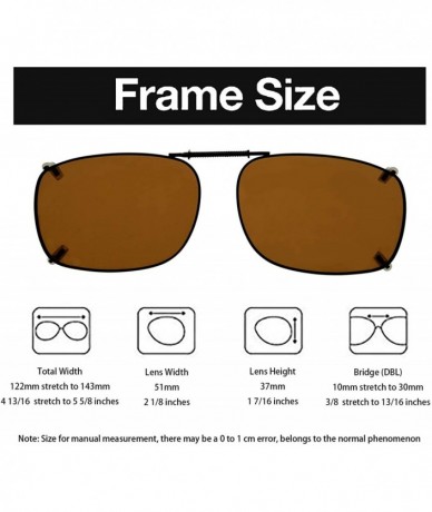 Rectangular Clip-On Sunglasses Men Women Rectangle Polarized Lenses Spring fit 54MMX40MM - Grey Lens - C518UC7RQRZ $10.41