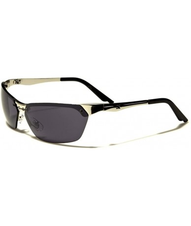 Wrap Modern Upscale Designer Stylish Elegant Hot Gunmetal Rectangle Sporty Sunglasses - Silver - C2189AM7RSL $23.88