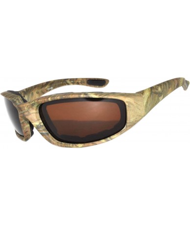 Goggle Motorcycle Padded Foam Glasses Smoke Mirror Clear Lens - Camo1_brown - CQ18926R2L5 $11.76