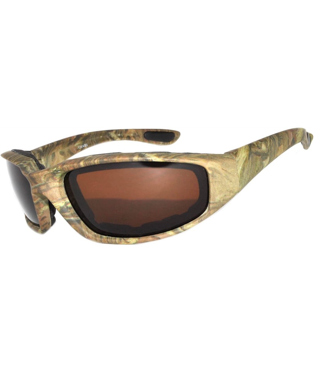 Goggle Motorcycle Padded Foam Glasses Smoke Mirror Clear Lens - Camo1_brown - CQ18926R2L5 $11.76
