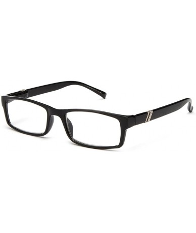 Square Newbee Fashion-"Zena" Slim Frame Spring Temple Light Weight Reading Glasses - Black - CF127DQ3YMB $20.03