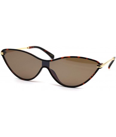 Cat Eye Womens Mod Shield Cat Eye Plastic Sunglasses - Tortoise Brown - CV18X4RE39U $18.37
