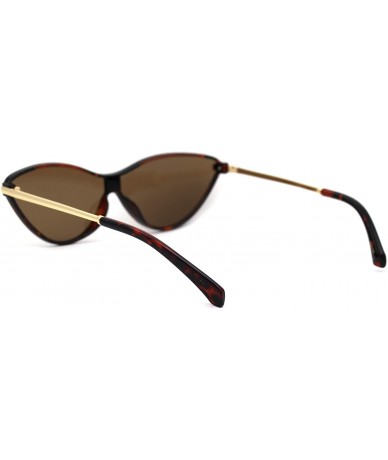 Cat Eye Womens Mod Shield Cat Eye Plastic Sunglasses - Tortoise Brown - CV18X4RE39U $8.94