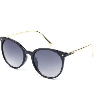 Cat Eye Women Classic Retro Round Oversized Cat Eye UV Protection fashion Sunglasses - Black - CL18WU5XI8S $17.04