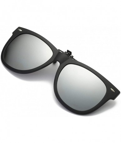 Round Women's Clip on Sunglasses for Prescription Glasses with Flip up Unisex Polarized Lens UV Protection Sunglasses - CG19C...