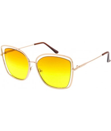 Aviator Heritage Modern "Evolve" Double Wired Aviator Frame Sunglasses - Orange - C318GYCL4GZ $8.80