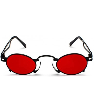 Rimless Men's & Women's Sunglasses Vintage Oval Metal Frame Sunglasses - Black Box Red Film - CO18EQLC3D9 $9.60