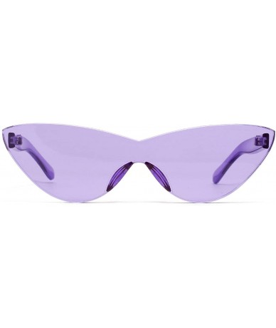 Rectangular Fashion Frameless Sunglasses Vintage glasses - Purple - C418SRL6U6T $11.69