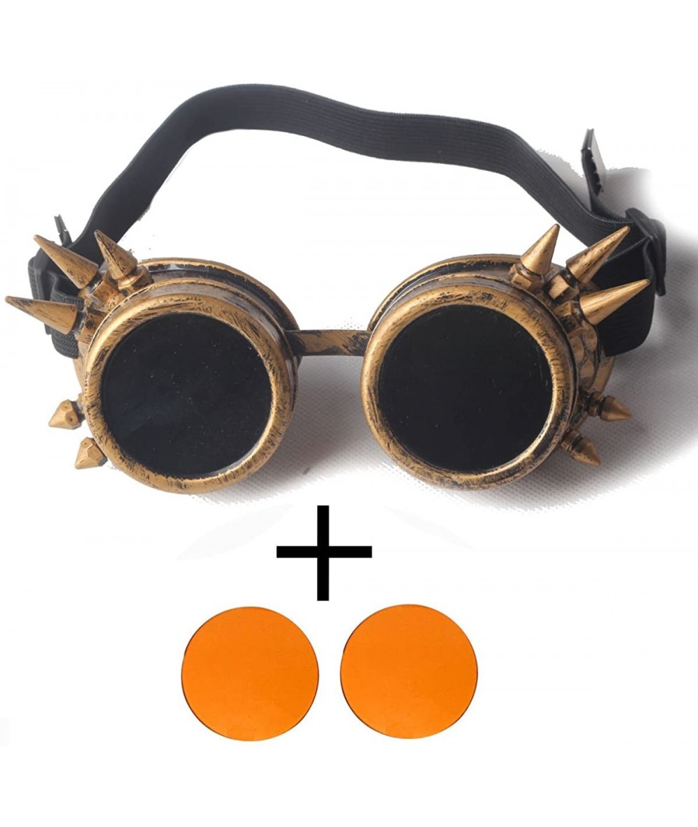 Goggle Spiked Kaleidoscope Glasses Elastic Band Steampunk Goggle Glasses Cosplay - Orange - CN18T4IN8SI $12.38