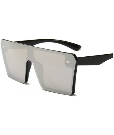 Goggle Oversized Square Sunglasses Women Luxury Fashion Flat Top Clear Lens One Piece Men Gafas Shade Mirror UV400 - 8 - C019...