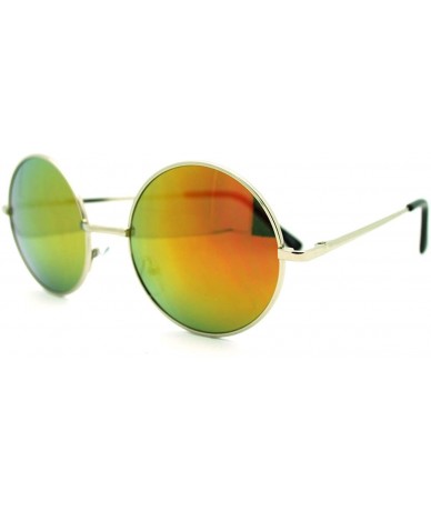 Round Round Circle Sunglasses Thin Metal Frame Multicolor Lens - Silver - CF18609YKED $12.44