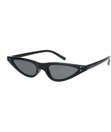 Cat Eye Womens Mod Narrow Triangle Plastic Cat Eye Goth Sunglasses - All Black - CZ18MI3YT2W $8.96
