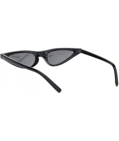 Cat Eye Womens Mod Narrow Triangle Plastic Cat Eye Goth Sunglasses - All Black - CZ18MI3YT2W $8.96