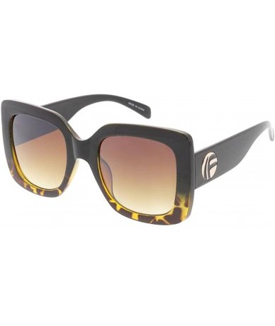 Square Heritage Modern "F'd Up 2.0" Simple Square Frame Sunglasses - Black Yellow - CX18GYWLXN9 $9.71