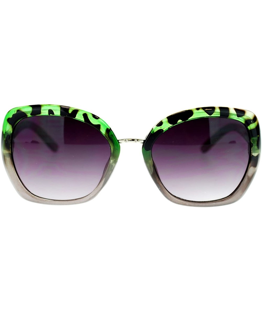 Butterfly Womens Rectangular Metal Bridge Butterfly Designer Fashion Sunglasses - Green - CO11NV5OYIR $12.82