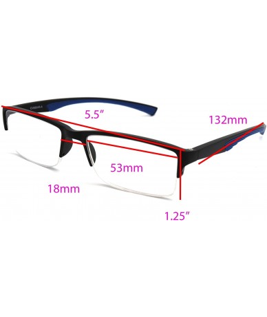 Rimless 6904 SECOND GENERATION Semi-Rimless Flexie Reading Glasses NEW - A7 Blue - CH18WUSEIXE $18.19