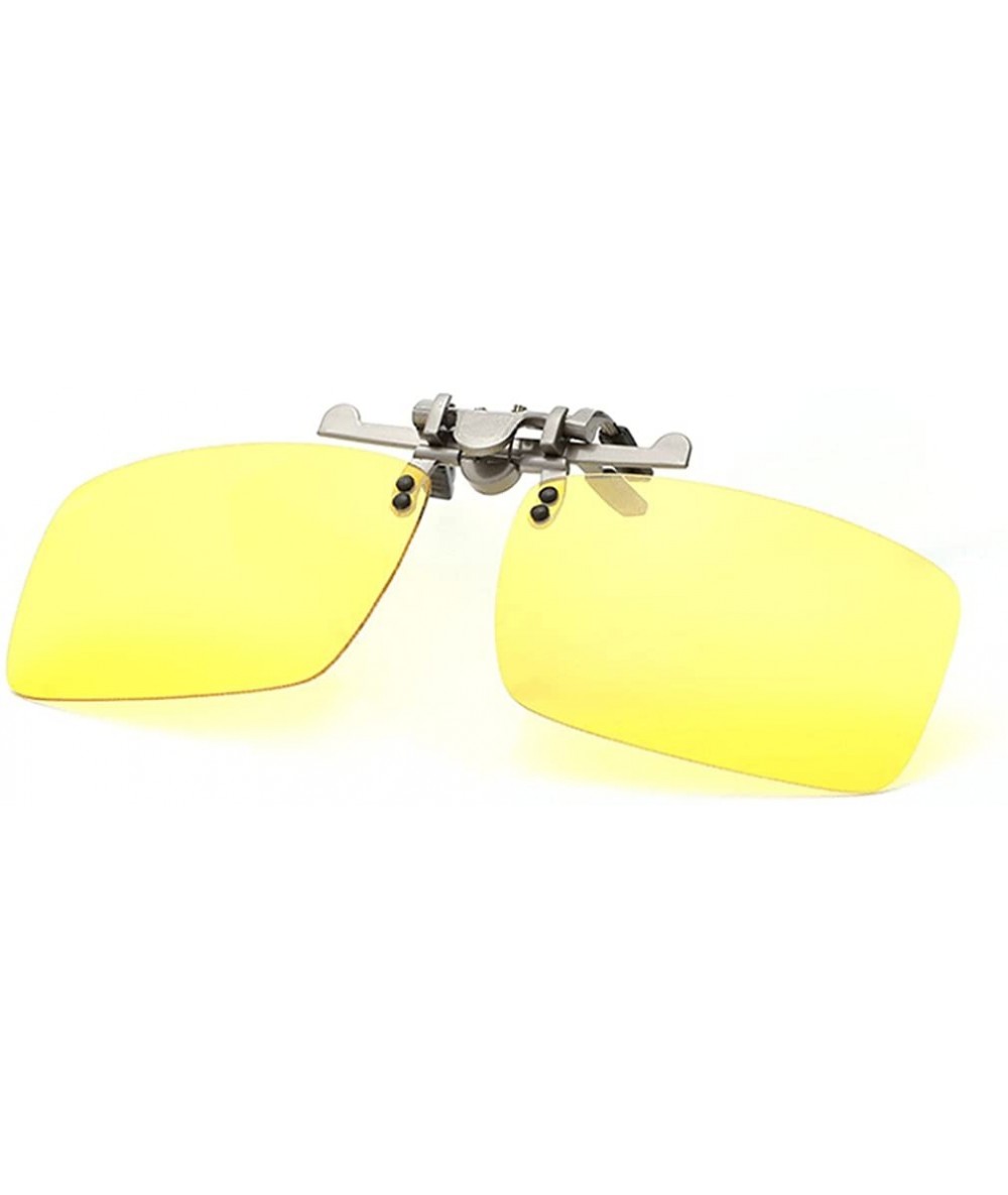 Rectangular Unsiex Fashion Clip-on Flip-up Polarized Driving Fishing Rectangular Sunglasses - C2 - C418QWHU29X $13.84