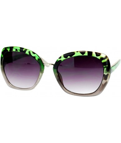 Butterfly Womens Rectangular Metal Bridge Butterfly Designer Fashion Sunglasses - Green - CO11NV5OYIR $12.82