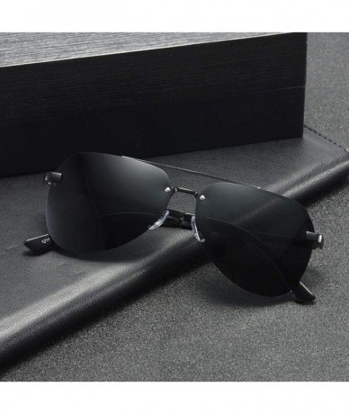 Oversized Polarized Sunglasses Men's Tide HD Fishing Driver Driving Special Glasses Anti-UV Sunglasses - Silver Gray Frame - ...