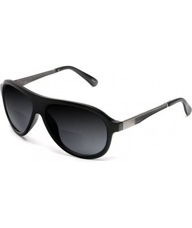 Aviator Bifocal Readers Pilot Military Cool Factor Sun-shade Sunglasses - Black - C7189AN76UK $43.26