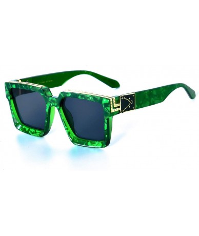 Square Square Luxury Sunglasses Men Women Fashion UV400 Glasses (Color Green) - High Quality Green - CG199GA29T3 $30.12