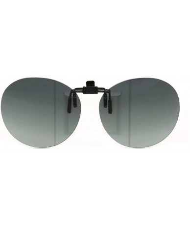 Round Round Oval Clip On Flip Up Sunglass Lenses Mens Womens Polarized Sunglasses - Grey - CP18X82OX7A $7.90