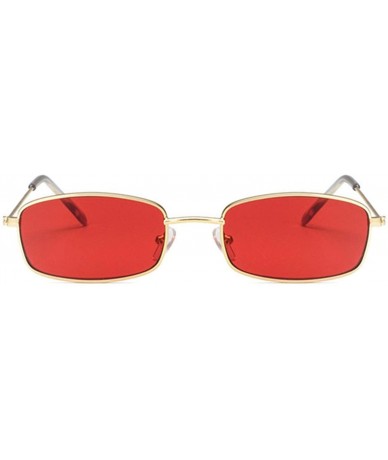 Round Small Rectangle Sunglasses Women Men Retro Sun Glasses Luxury Brand Designer Vintage Metal Eyewear UV400 Party - CA197Y...