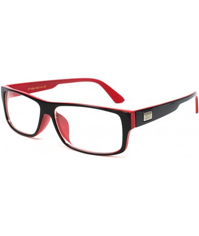 Oversized Unisex Retro Squared Celebrity Star Simple Clear Lens Fashion Glasses - 1836 Black/Red - CD11T16JOOT $19.68