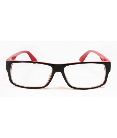 Oversized Unisex Retro Squared Celebrity Star Simple Clear Lens Fashion Glasses - 1836 Black/Red - CD11T16JOOT $10.91