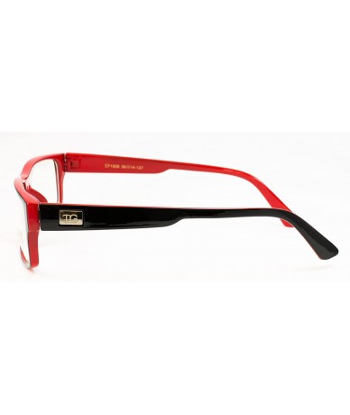 Oversized Unisex Retro Squared Celebrity Star Simple Clear Lens Fashion Glasses - 1836 Black/Red - CD11T16JOOT $10.91
