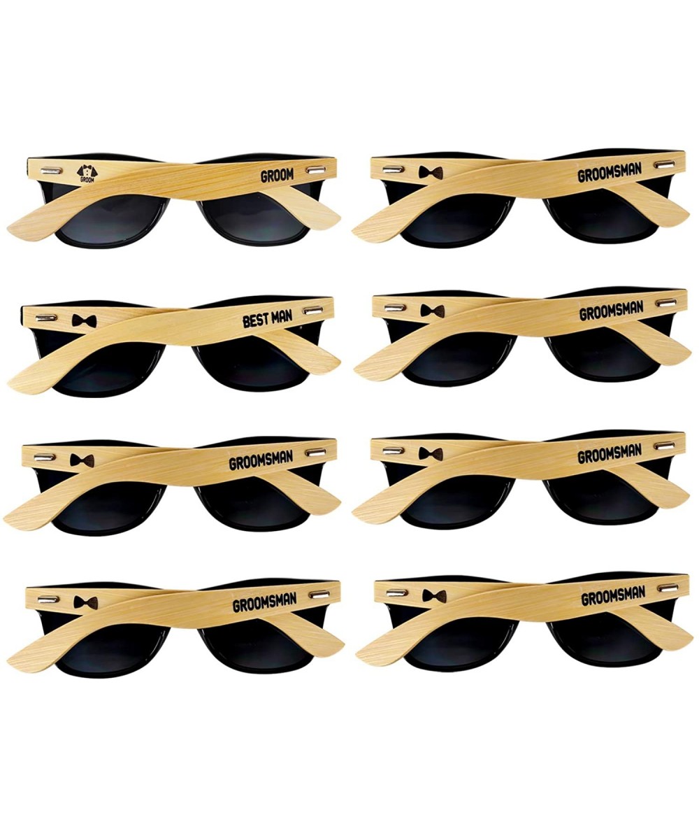 Oversized Bachelor Party Supplies 8PCS Wedding Sunglasses for Groom- Best Man- Groomsmen - Black-3 - CG18AI6YR66 $29.94