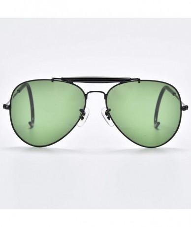 Aviator aviator sunglasses for men women crystal glass lens prevent falling temples mirror sun glasses UV400 - Balck G15 - C3...