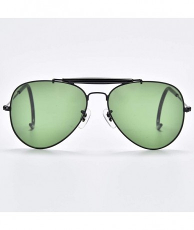 Aviator aviator sunglasses for men women crystal glass lens prevent falling temples mirror sun glasses UV400 - Balck G15 - C3...