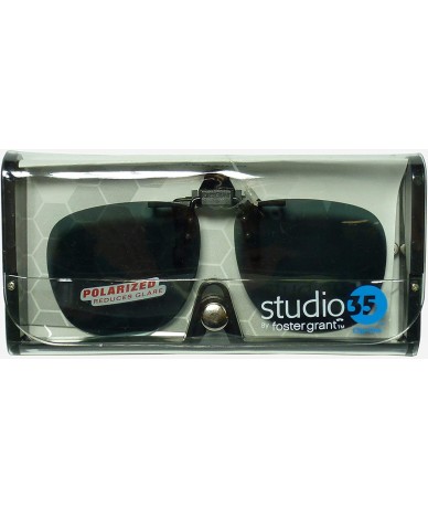 Square Studio 35 polarized clip on flip up sunglasses large square lens anti glare drive fish 100% UV - CK196DNGU9W $12.58