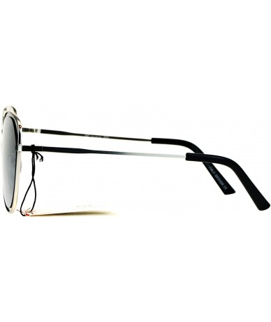 Cat Eye Womens Double Rim Retro Oversize Cat Eye Fashion Sunglasses - Silver Black - CE12NW6BJ1U $11.00